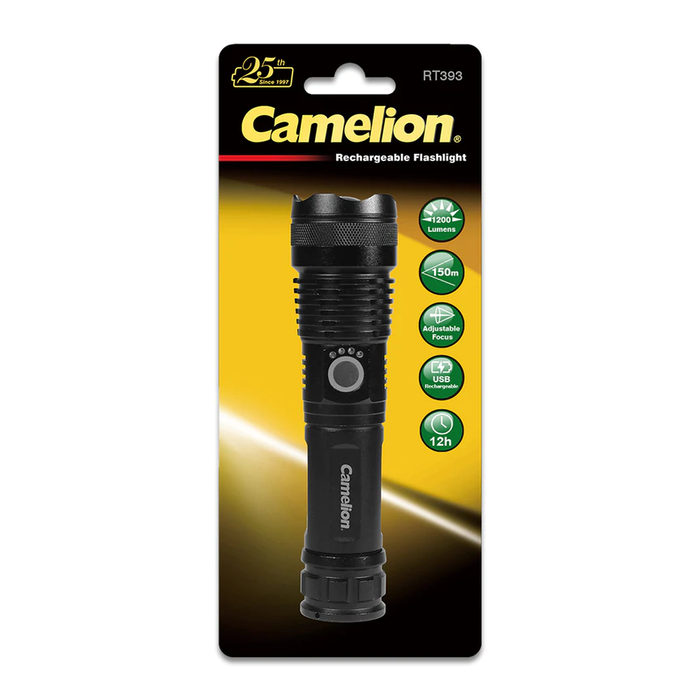 Camelion勁獅王-RT393 USB 充電 20W LED 1200流明 變焦電筒